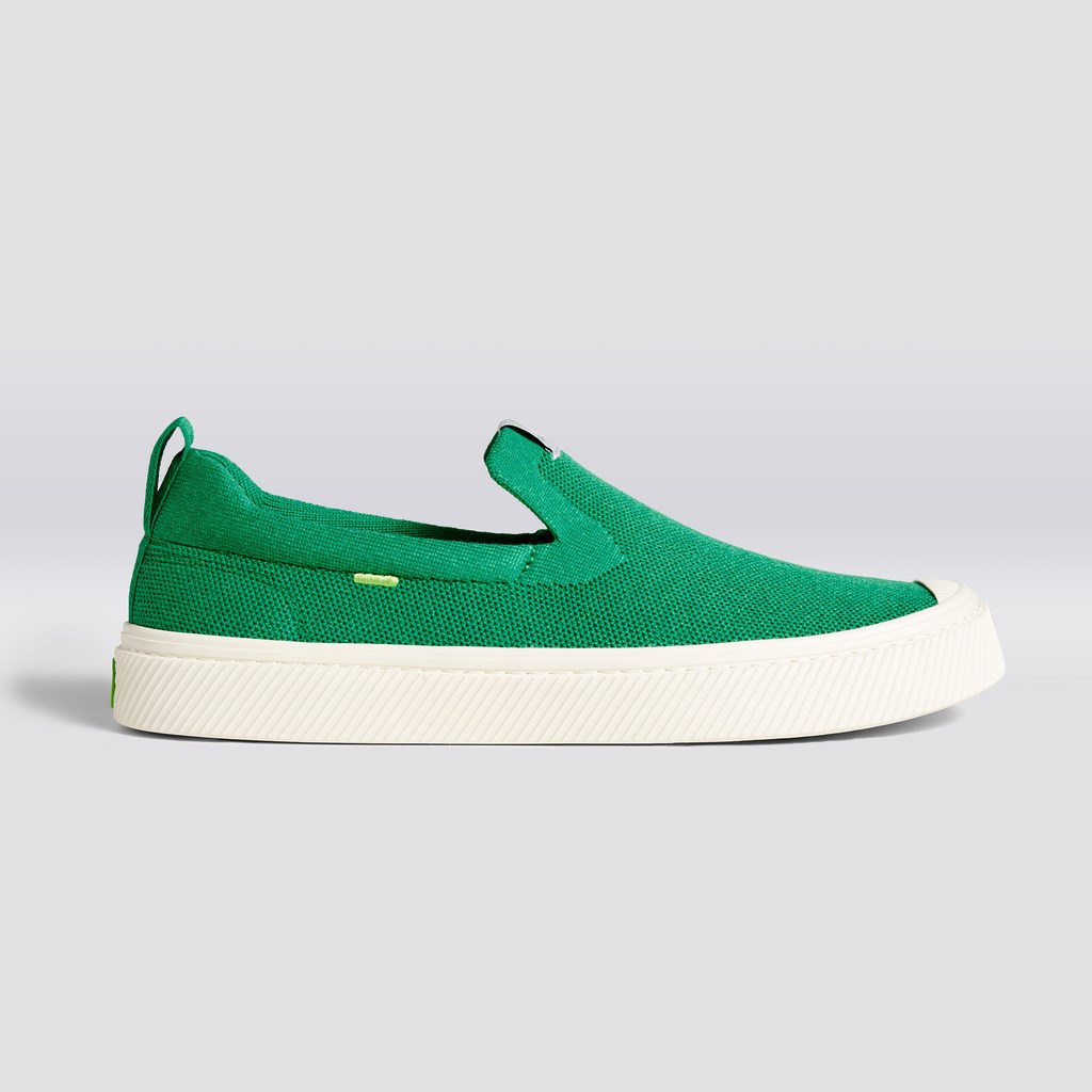 IBI Slip-On Cariuma Low Top Bamboo Weave Knit Vegan Vert Homme | CYQ-6439864